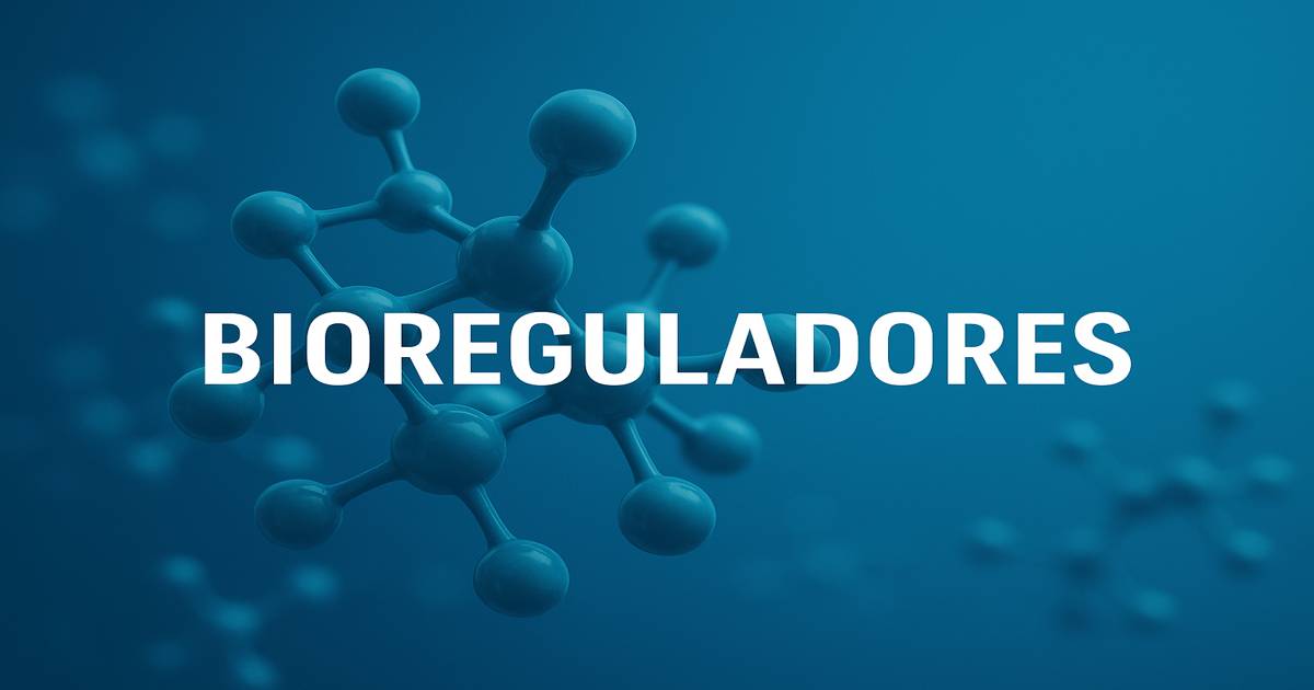 Estructura molecular abstracta que representa bioreguladores peptídicos naturales