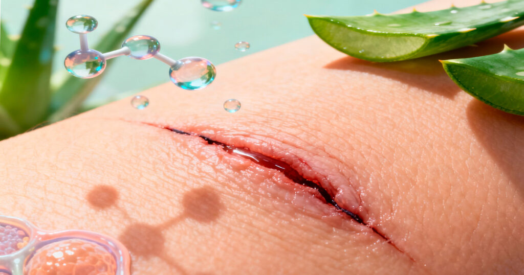 Herida en proceso de cicatrización con aloe vera y elementos moleculares: estudio de TB-500 y angiogénesis